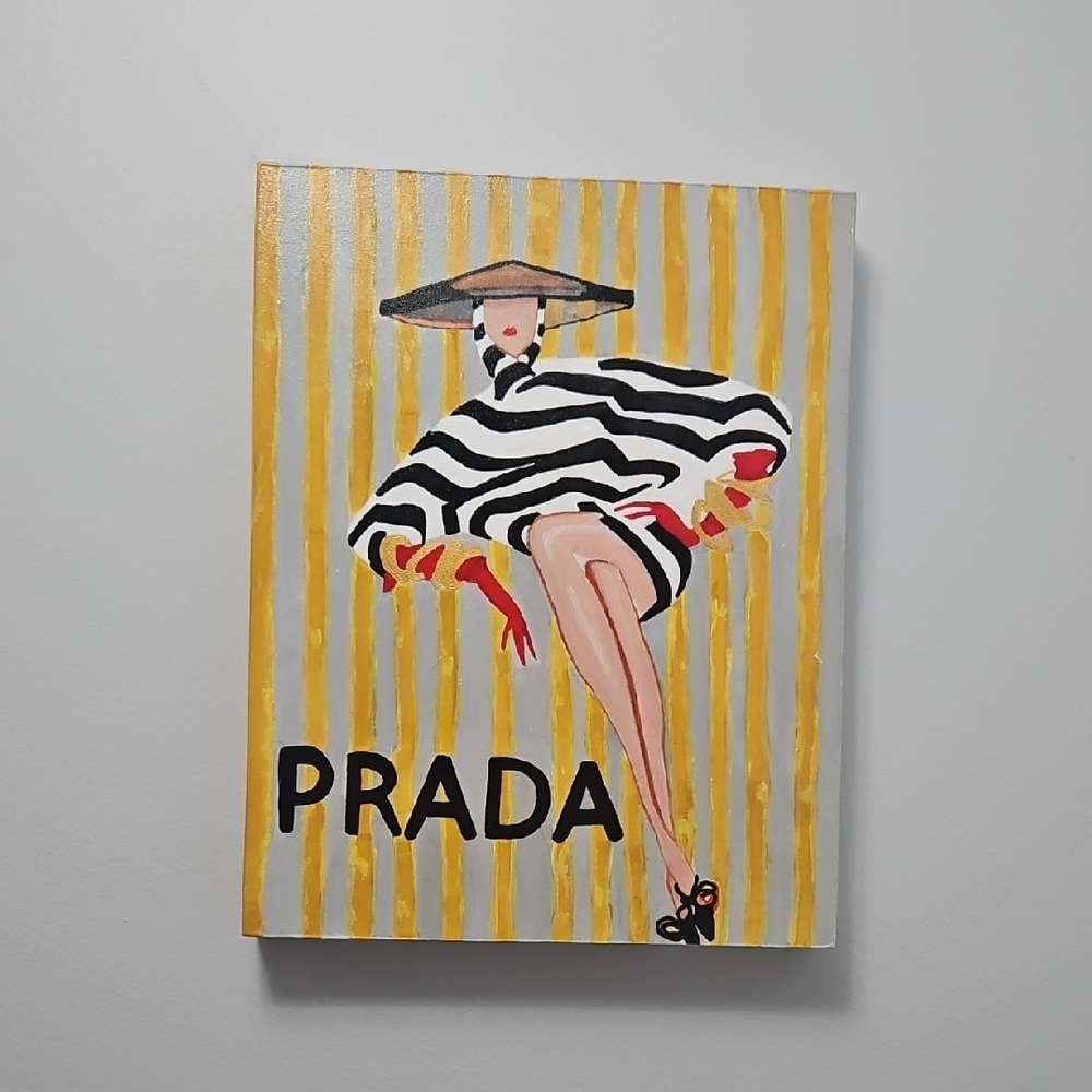 Prada Fashion Illustration Canvas